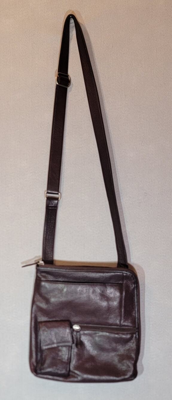 Osgoode Marley Dark Brown Full Grain Leather Flat Crossbody Messenger Travel Bag
